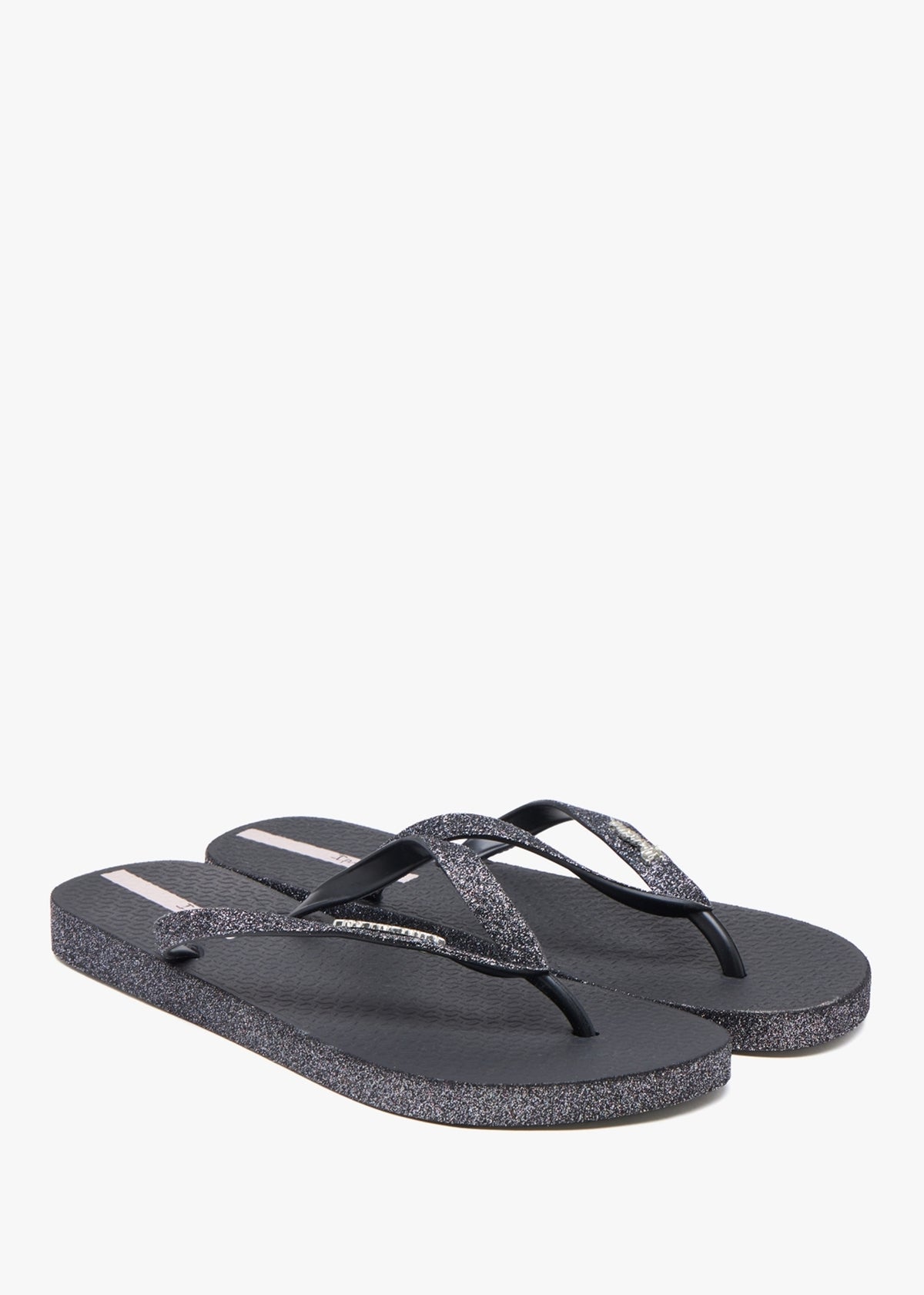 Max Glow Glitter Black Flip Flops