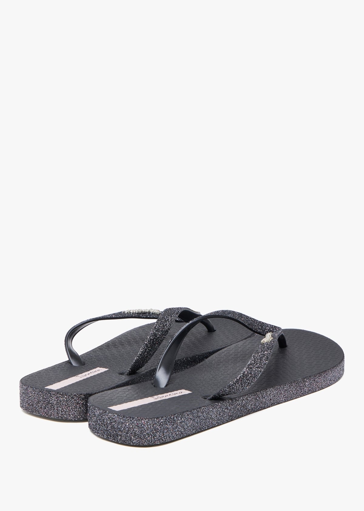 Max Glow Glitter Black Flip Flops