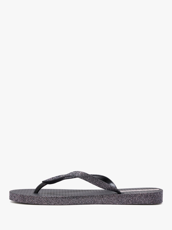 Max Glow Glitter Black Flip Flops