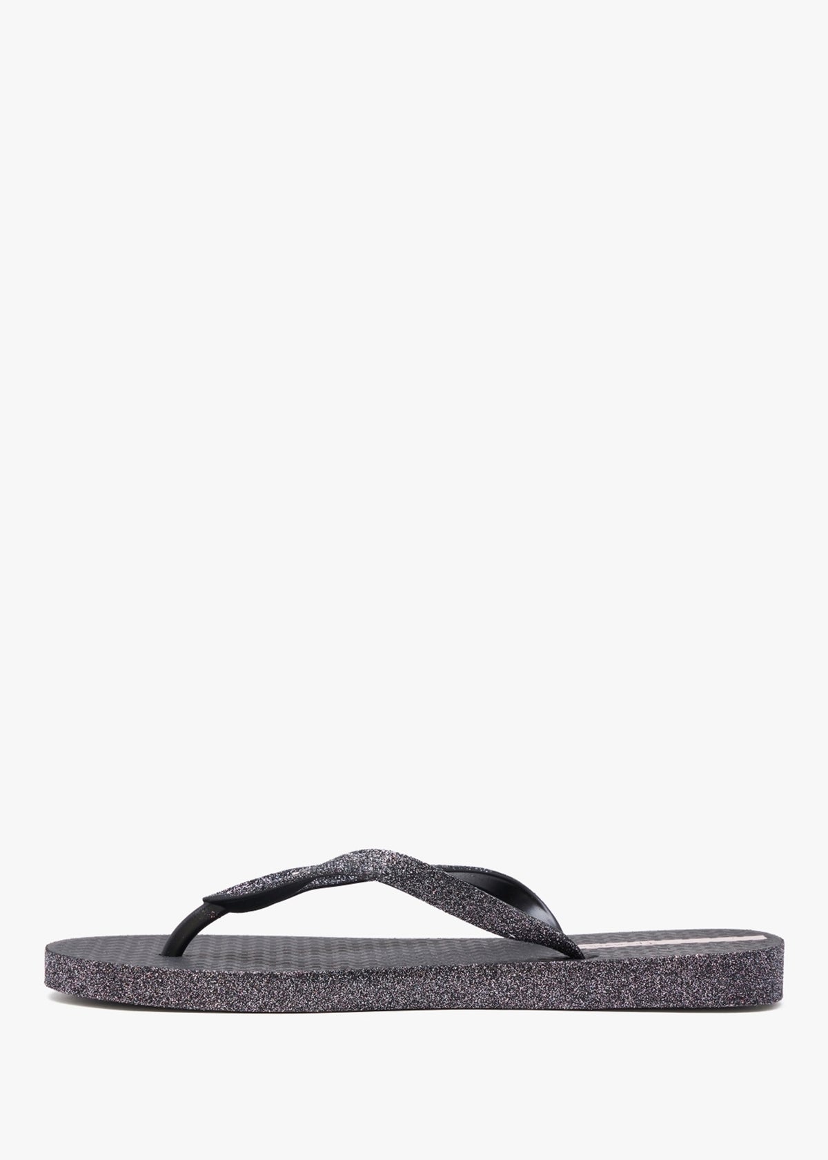 Max Glow Glitter Black Flip Flops