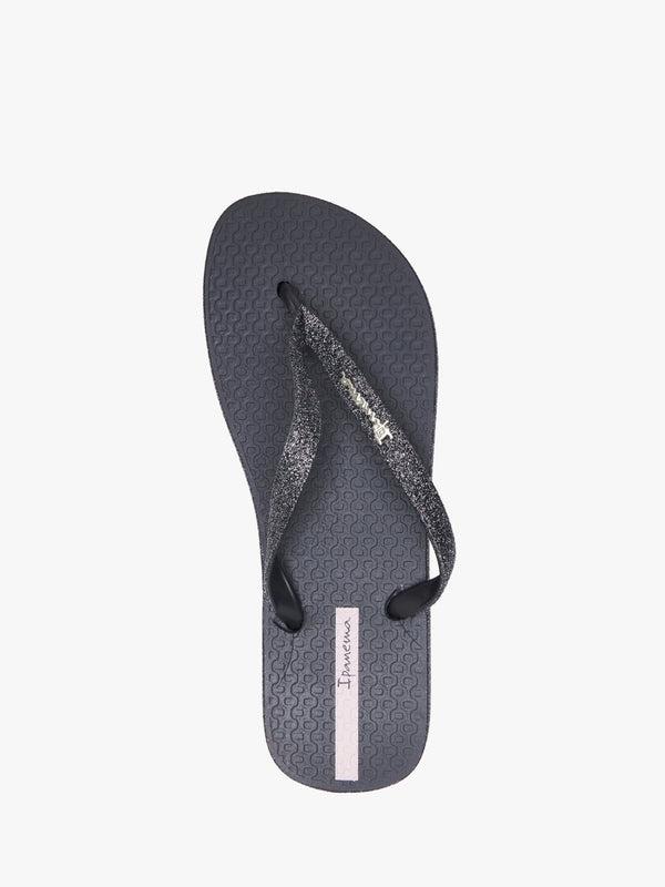 Max Glow Glitter Black Flip Flops