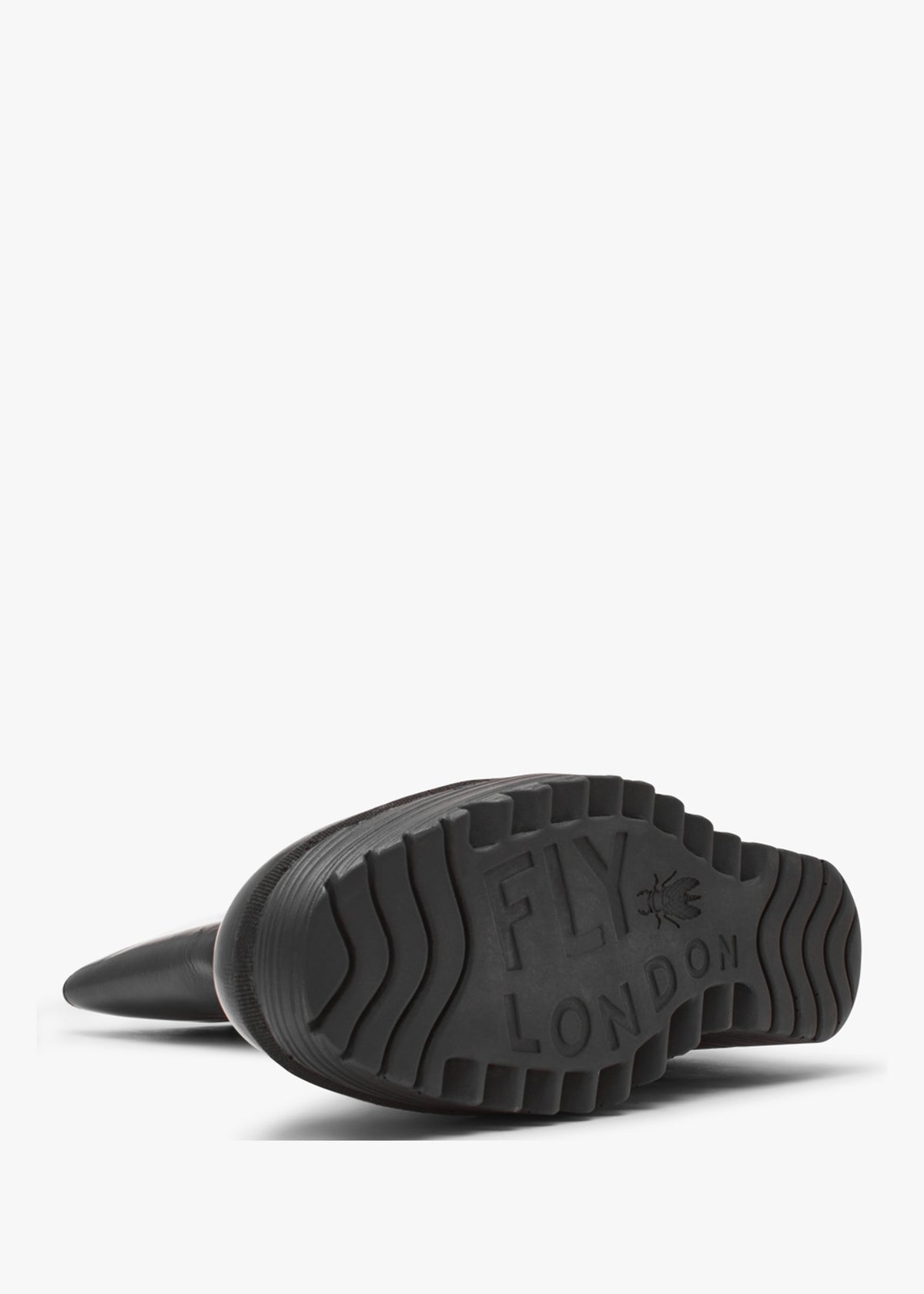 Dally Black Leather High Wedge Ankle Boots
