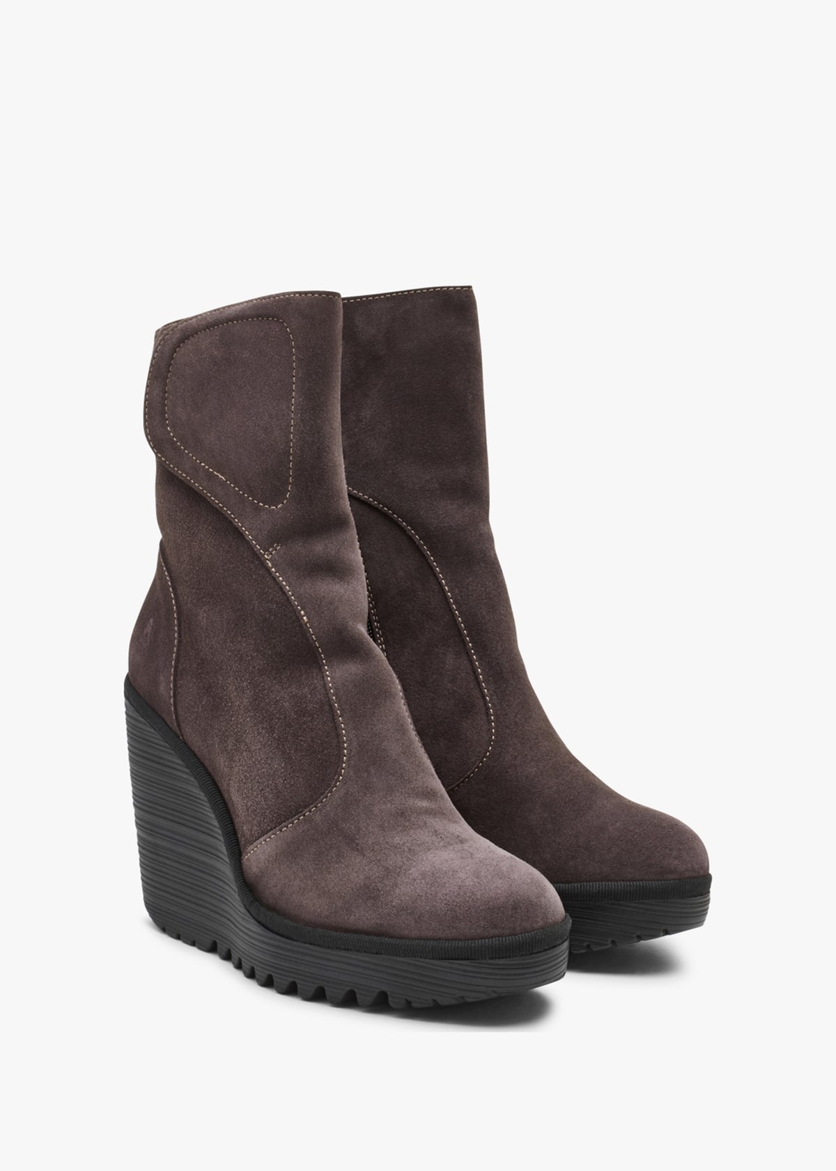 Dally Anthracite Suede High Wedge Ankle Boots