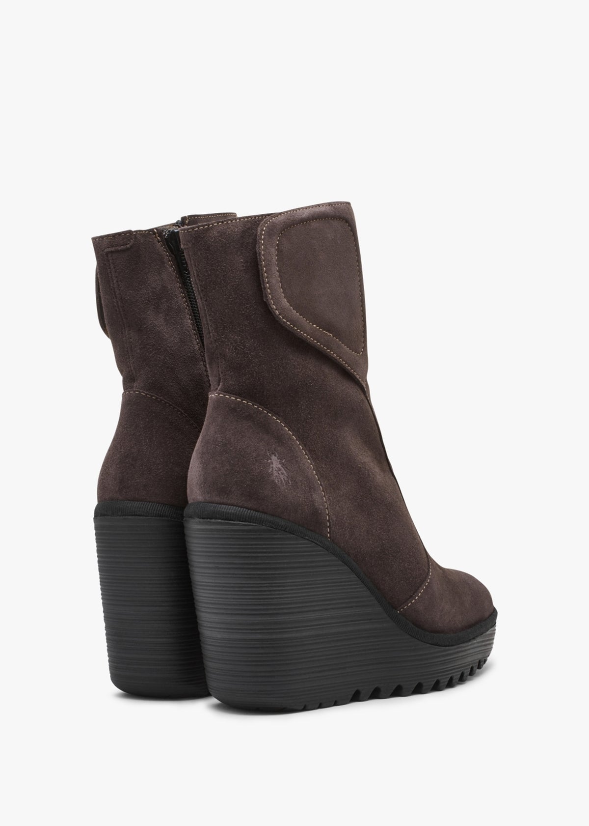 Dally Anthracite Suede High Wedge Ankle Boots