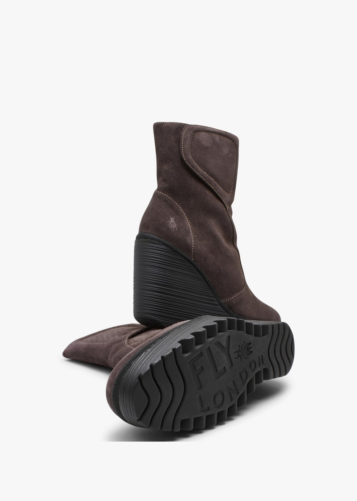 Dally Anthracite Suede High Wedge Ankle Boots