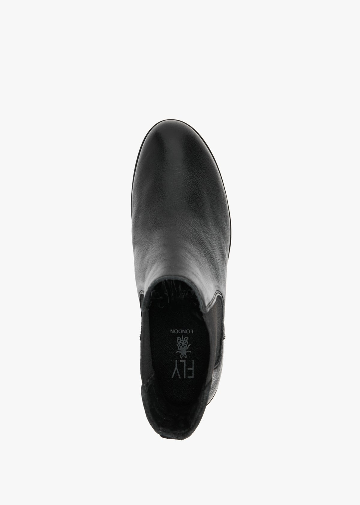 Nola Black Leather Wedge Ankle Boots