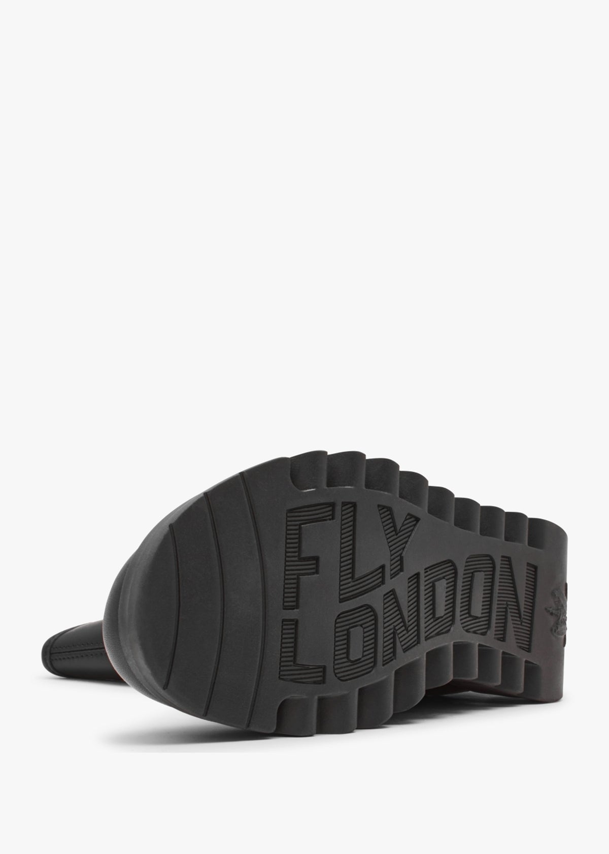 Sagu Black Leather Low Wedge Ankle Boots
