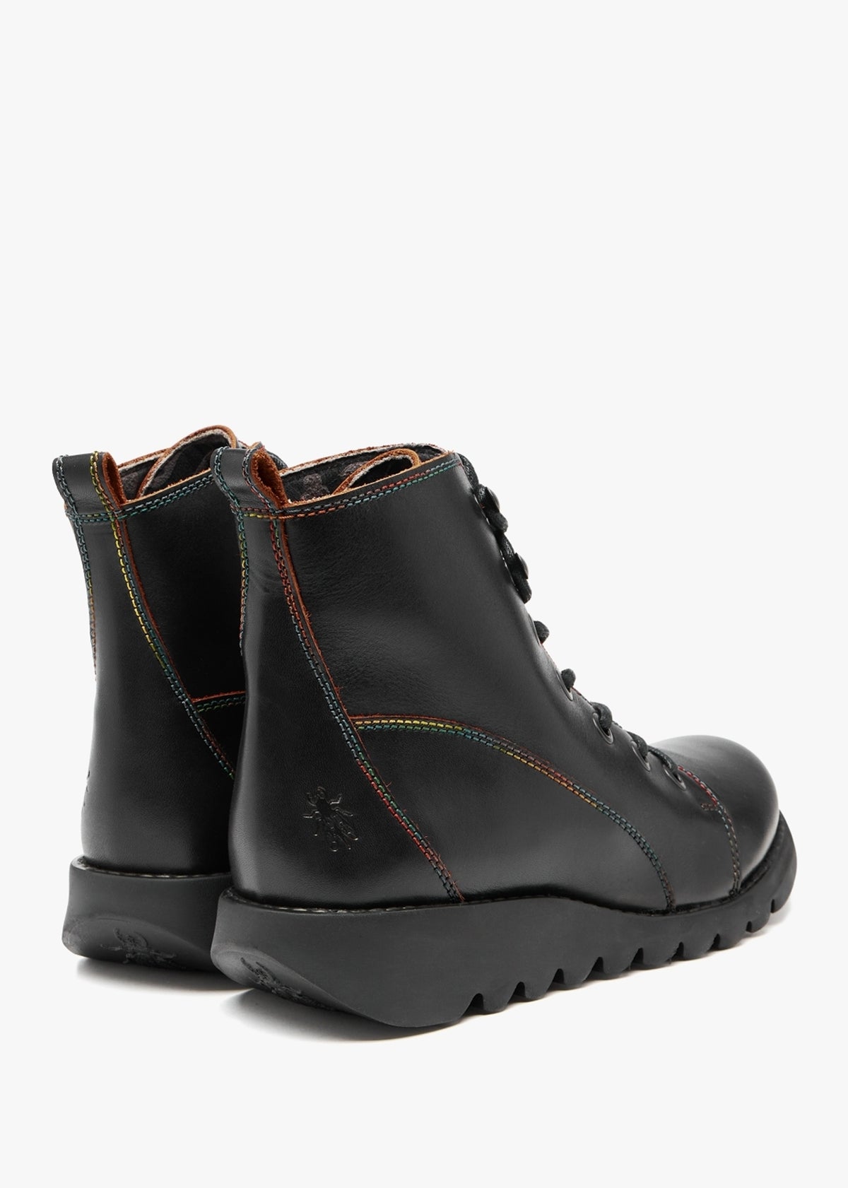 Sore Black Red Leather Ankle Boots