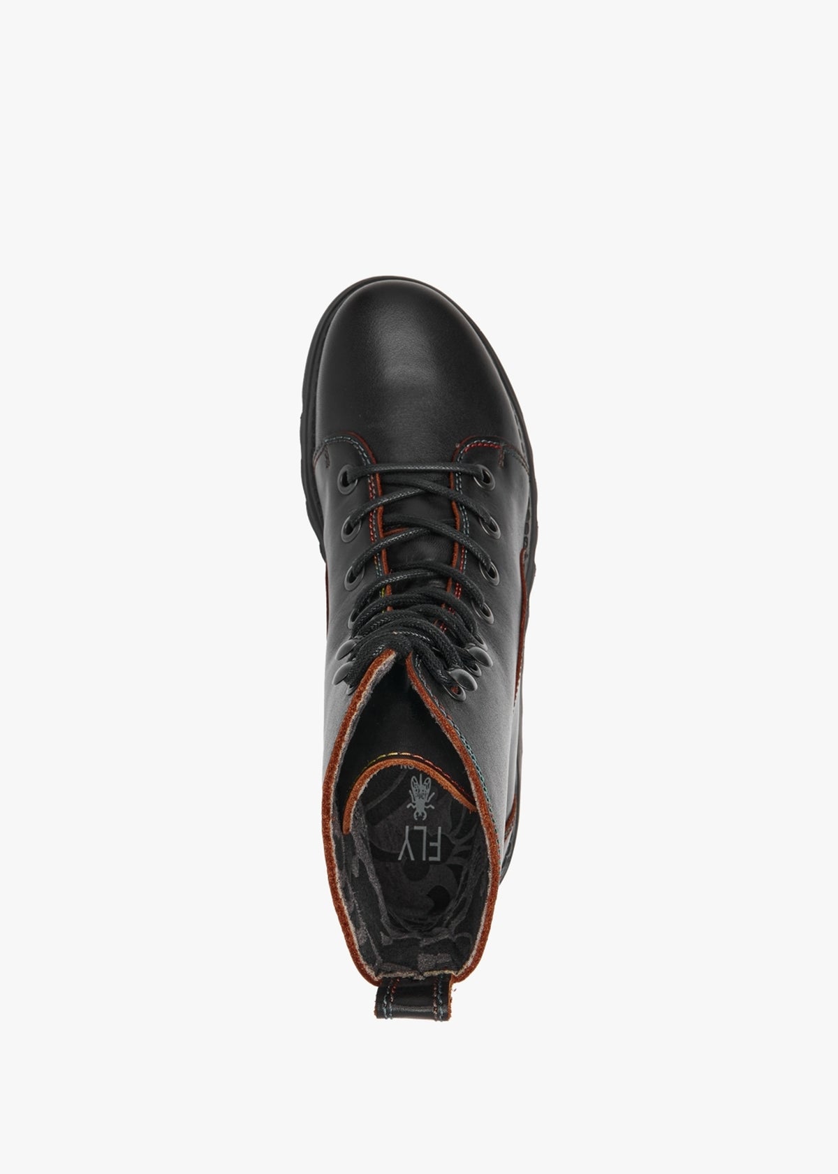 Sore Black Red Leather Ankle Boots