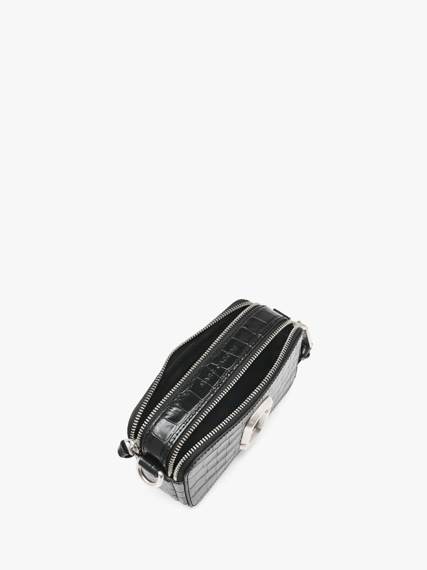The Snapshot Croc Chain Black Leather Camera Bag