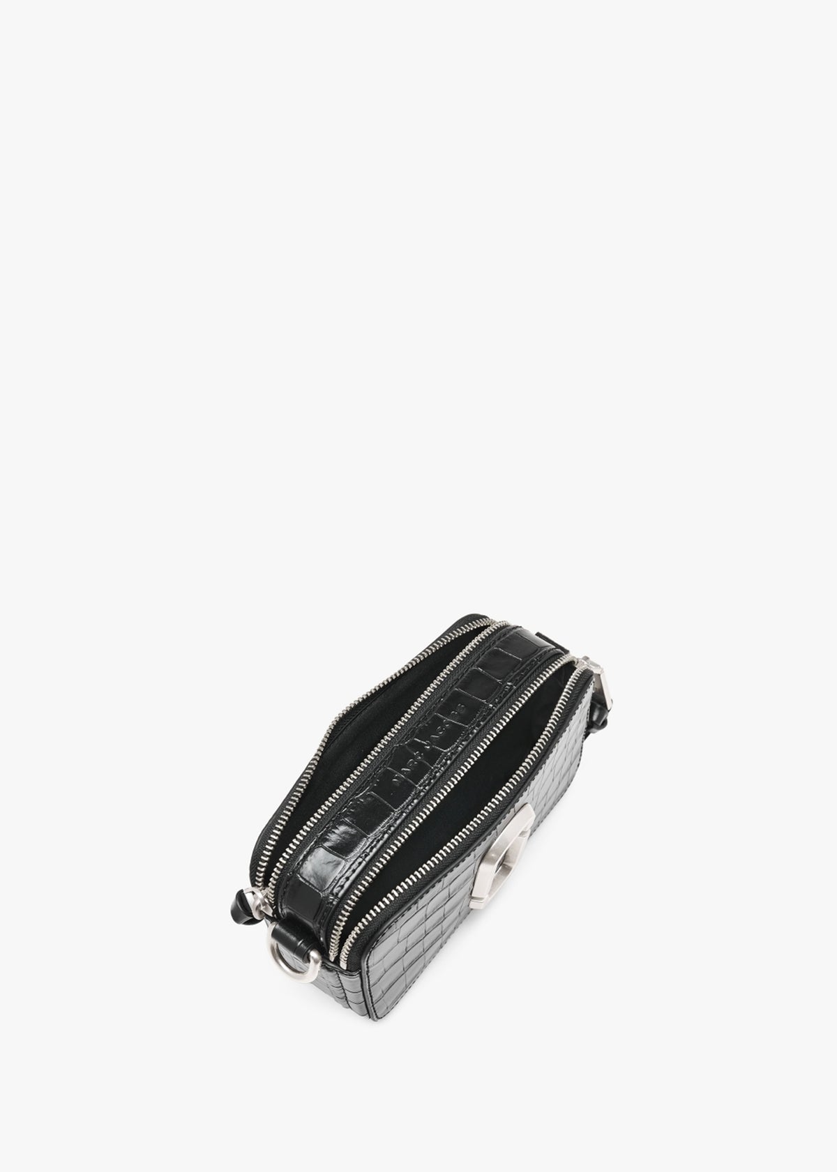 The Snapshot Croc Chain Black Leather Camera Bag