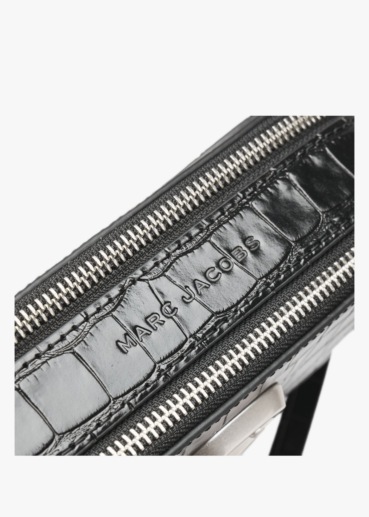 The Snapshot Croc Chain Black Leather Camera Bag