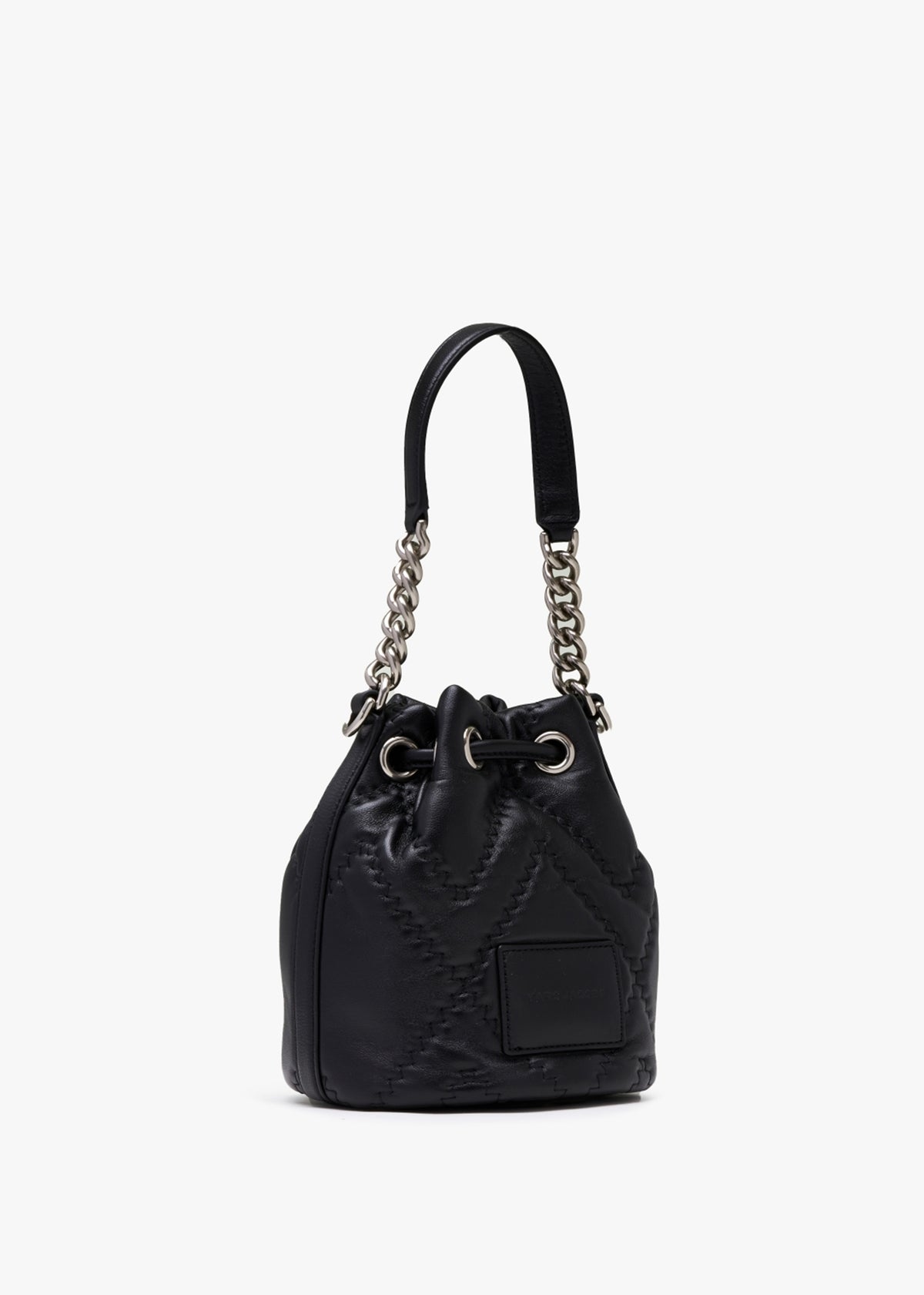 The Quilted Leather J Black Bucket Bag