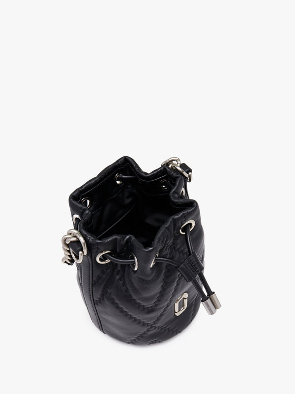 The Quilted Leather J Black Bucket Bag