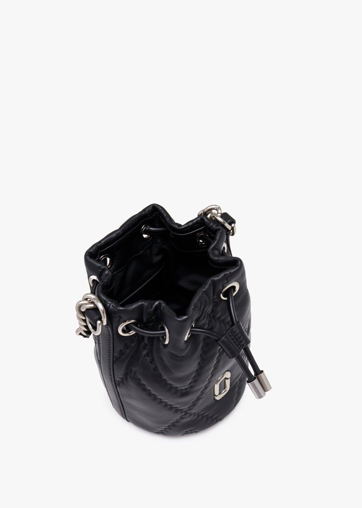 The Quilted Leather J Black Bucket Bag