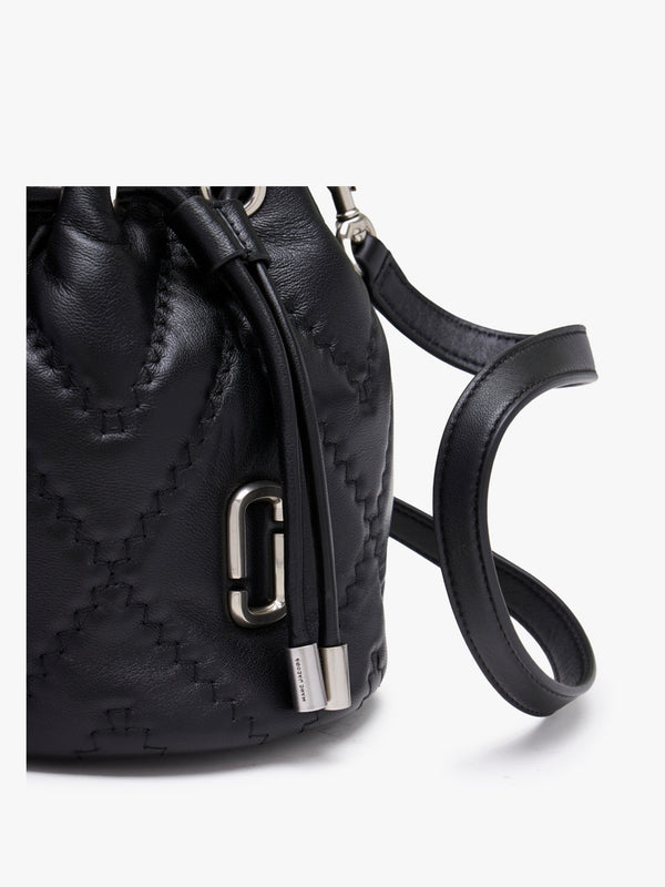The Quilted Leather J Black Bucket Bag