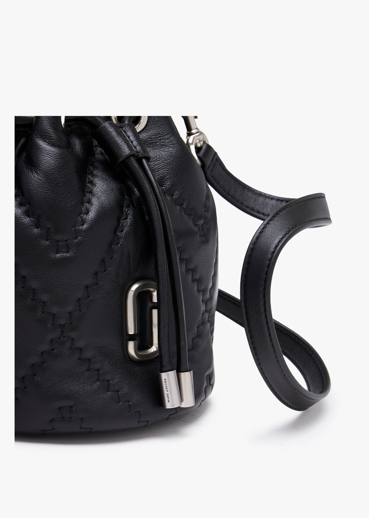 The Quilted Leather J Black Bucket Bag