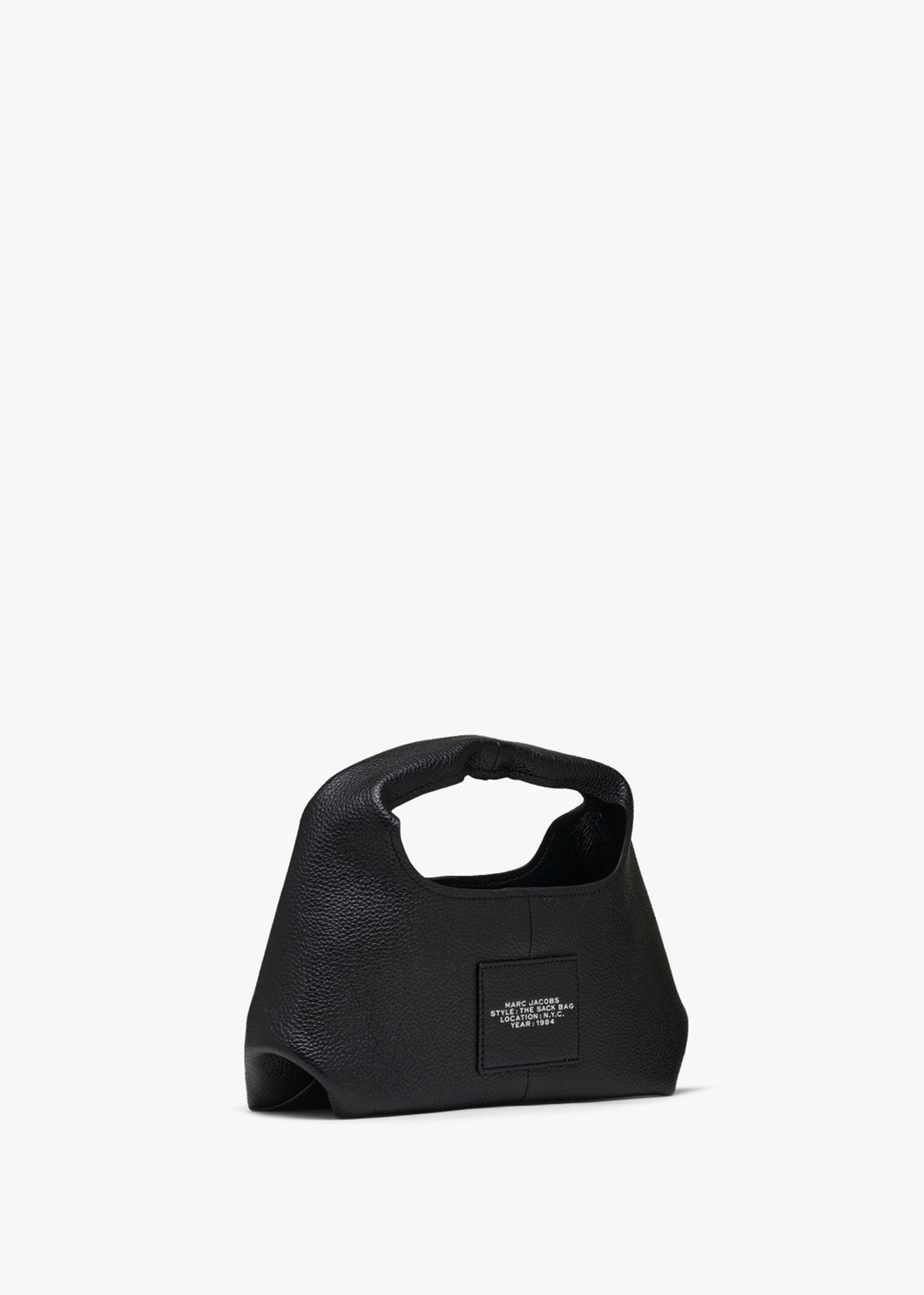 The Mini Black Leather Sack Bag