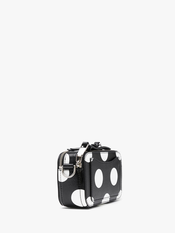 The Spots Snapshot Black & White Leather Camera Bag