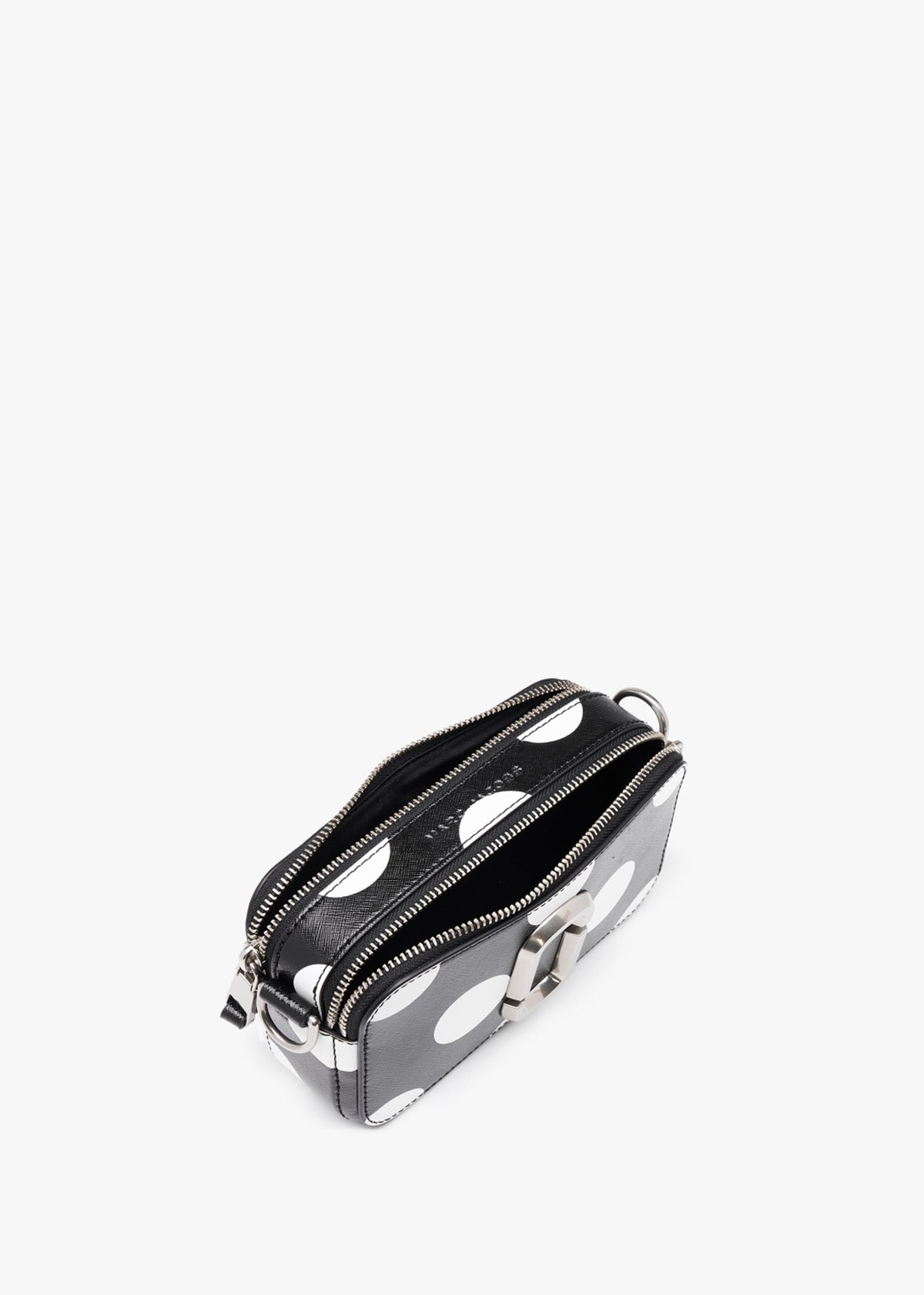 The Spots Snapshot Black & White Leather Camera Bag