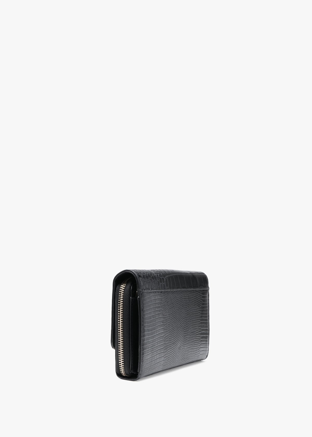 Abby Black Moc Croc Purse On A Chain