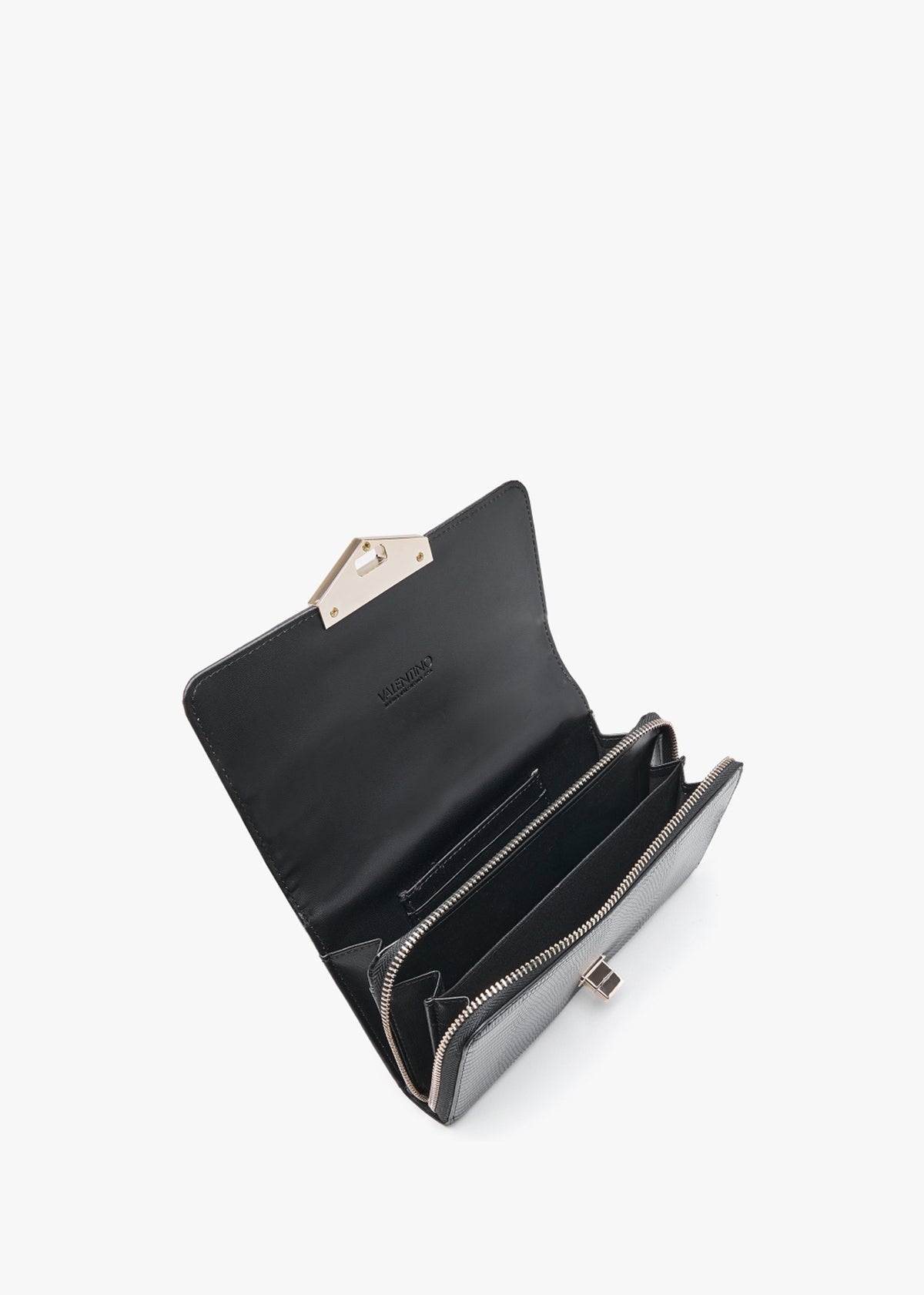 Abby Black Moc Croc Purse On A Chain