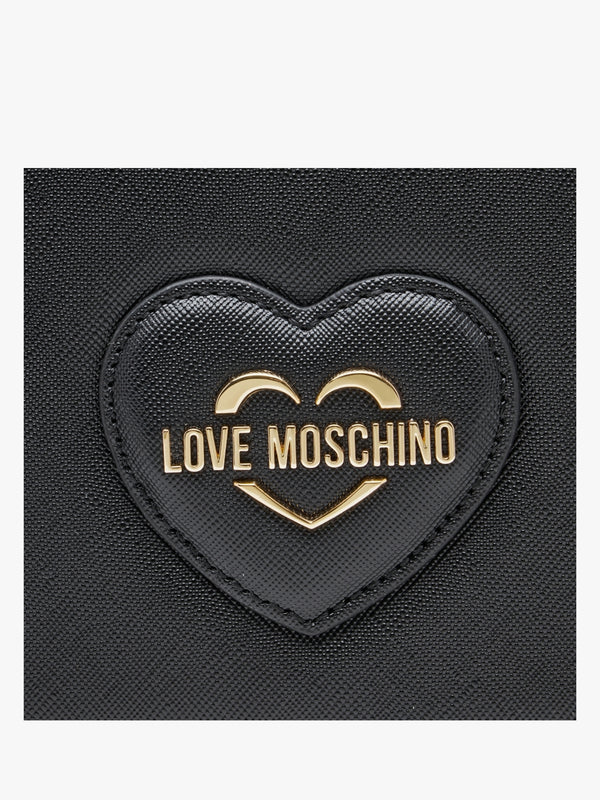 Flapover Black Chain Strap Shoulder Bag