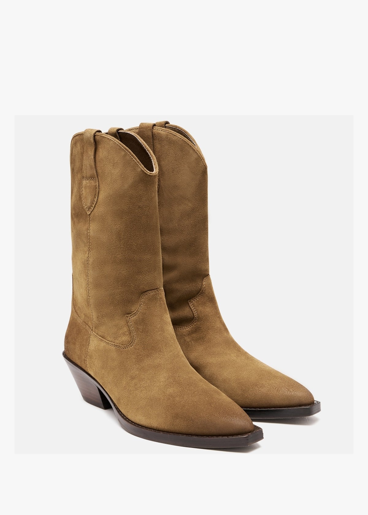 Dalton Tan Suede Western Calf Boots