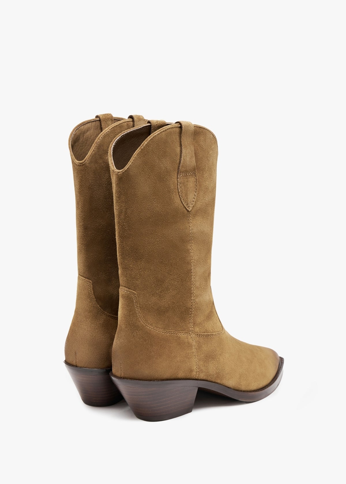 Dalton Tan Suede Western Calf Boots