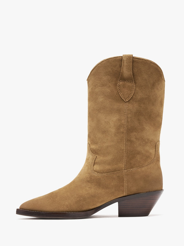 Dalton Tan Suede Western Calf Boots