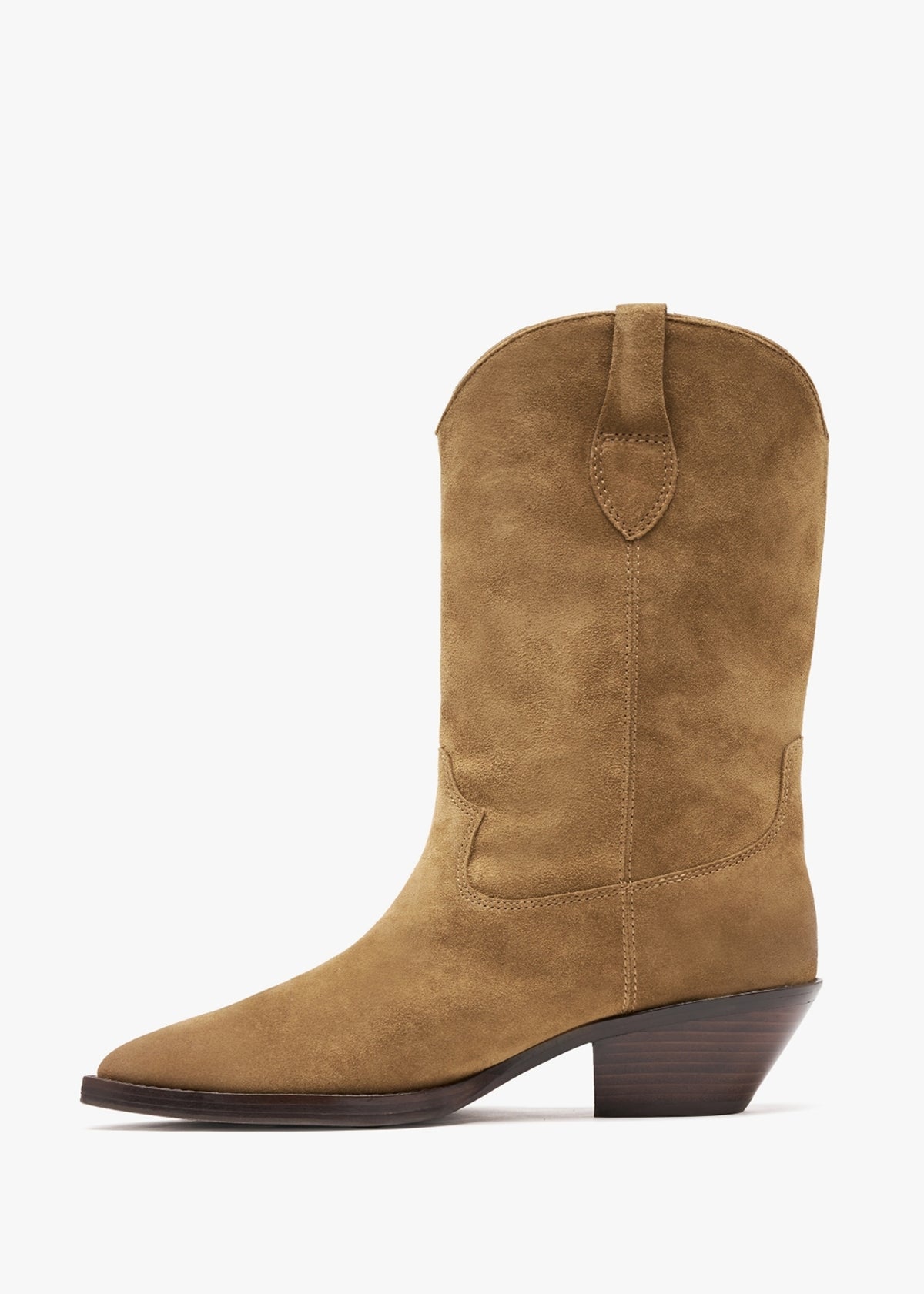 Dalton Tan Suede Western Calf Boots
