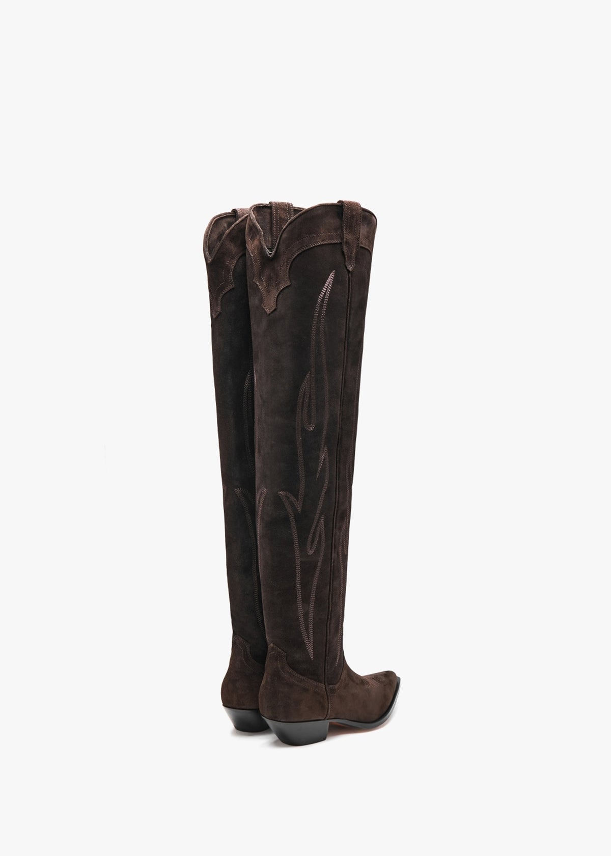 Hermosa Brown Suede Western Over The Knee Boots