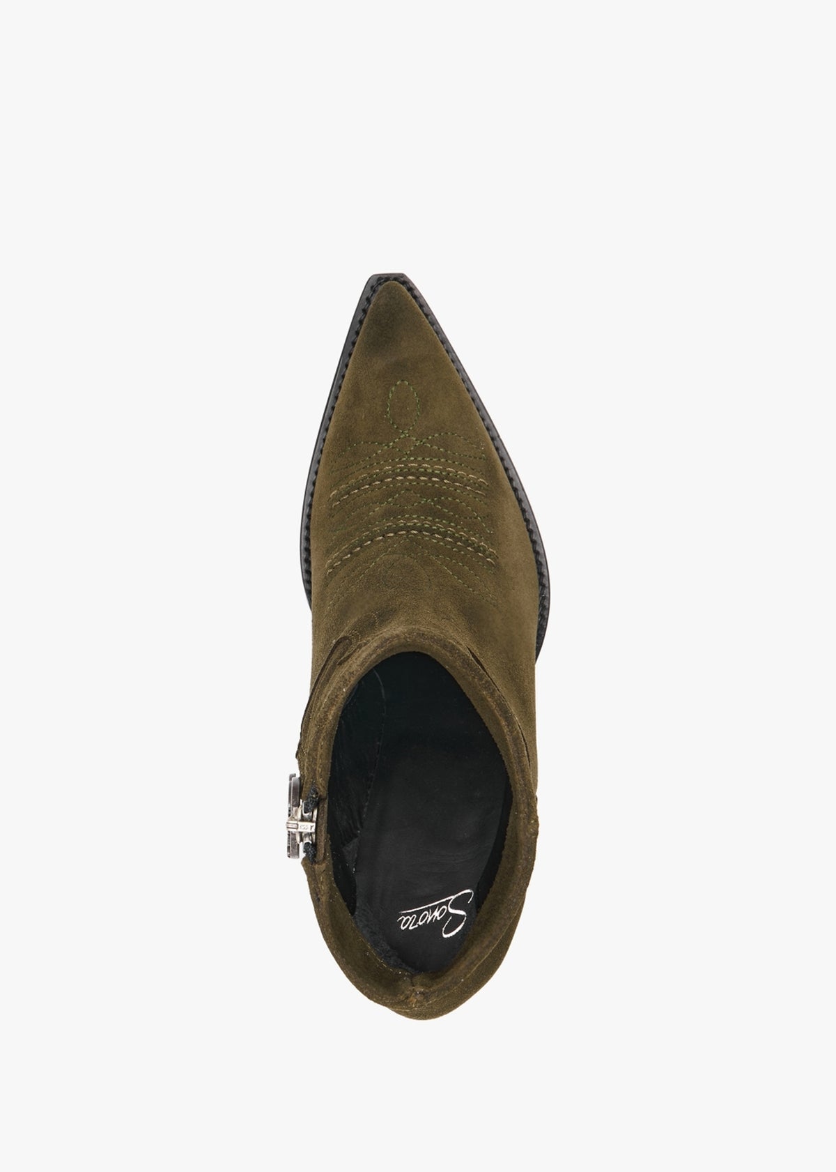 Jalapeno Max Flower Khaki Suede Western Ankle Boots