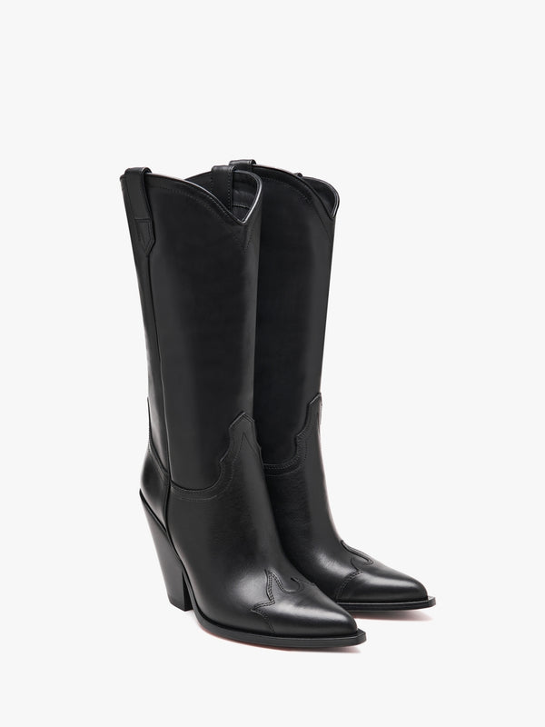 Santa Fe Furgo Black Leather Western Calf Boots