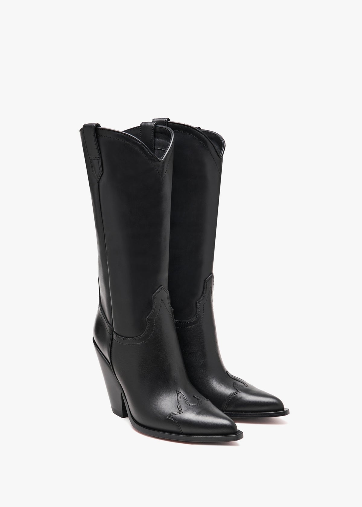 Santa Fe Furgo Black Leather Western Calf Boots