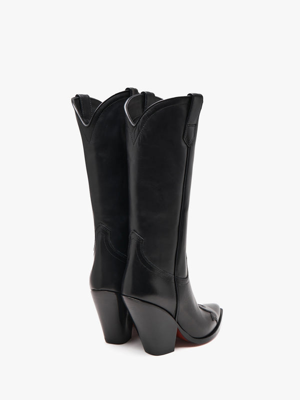 Santa Fe Furgo Black Leather Western Calf Boots