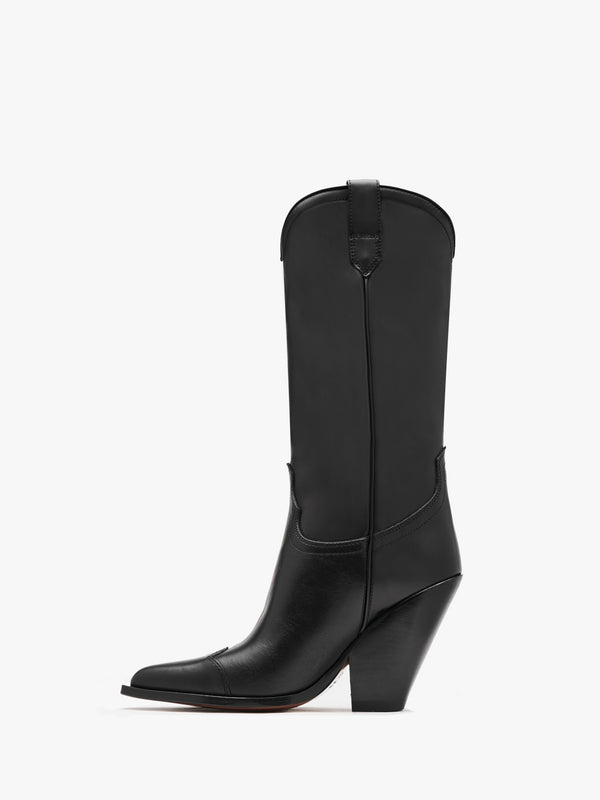 Santa Fe Furgo Black Leather Western Calf Boots