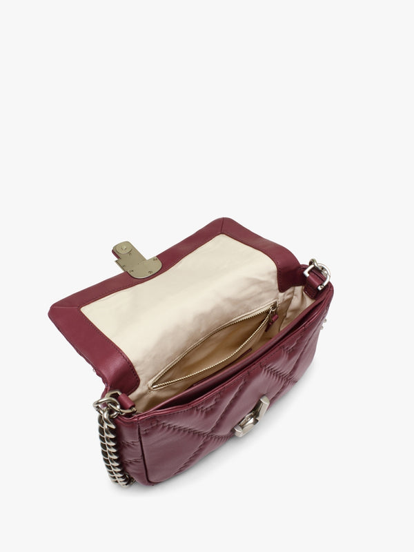 The Quilted Leather J Marc Cherry Shoulder Bag