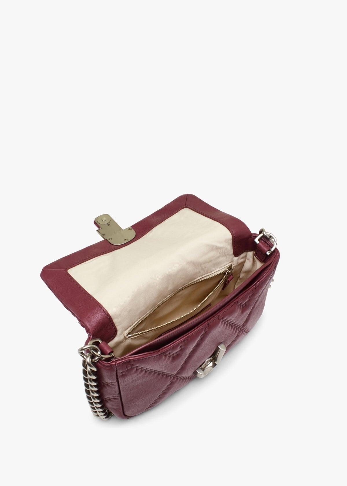 The Quilted Leather J Marc Cherry Shoulder Bag