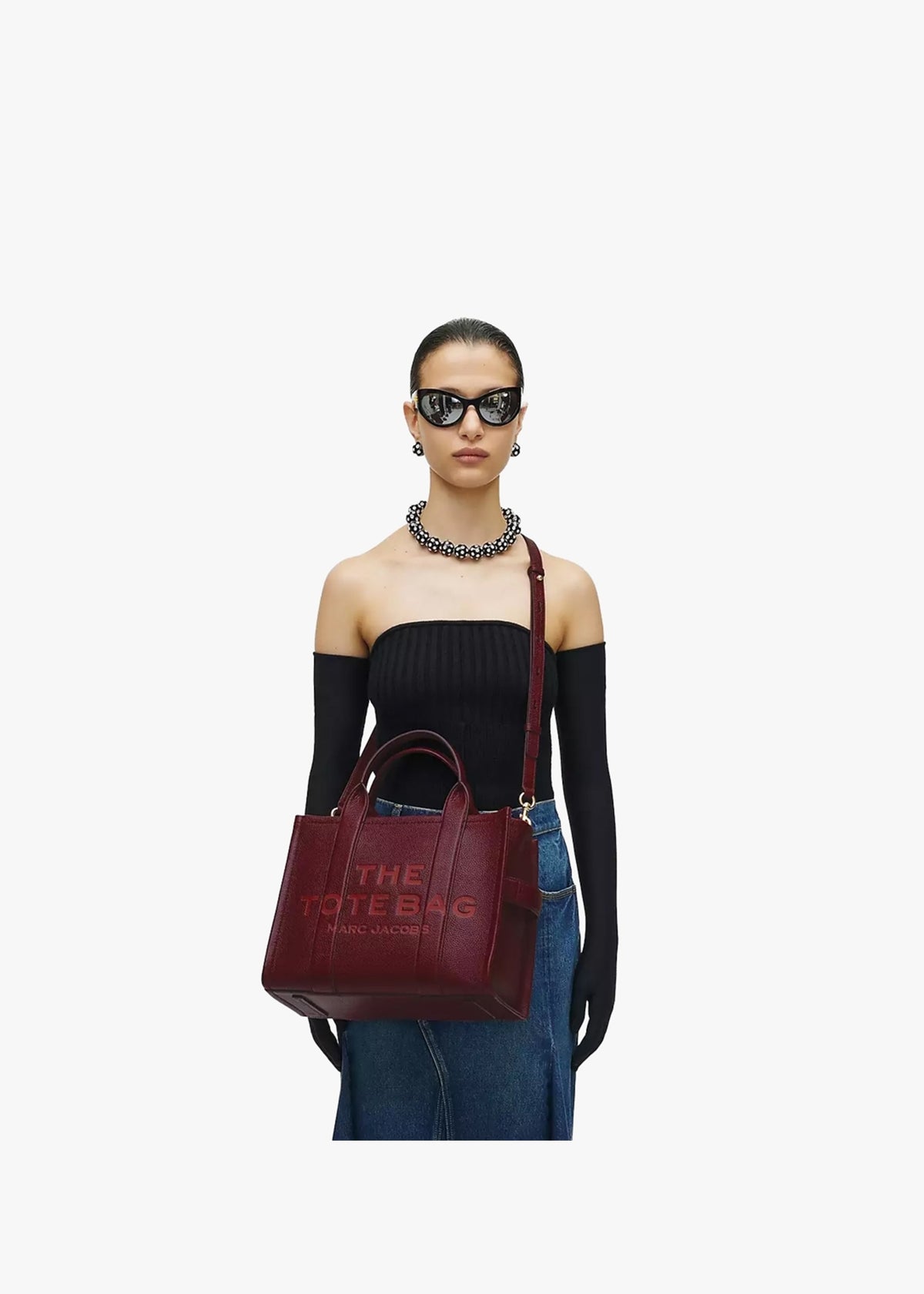 The Leather Medium Cherry Tote Bag
