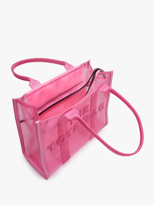 The Mesh Large Candy Pink Tote Bag