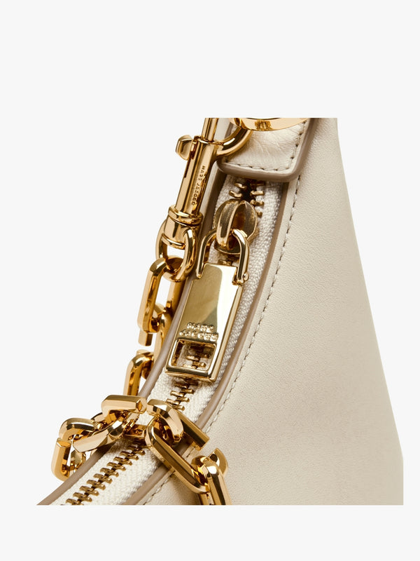 The Curve Cloud White Leather Shoulder Bag