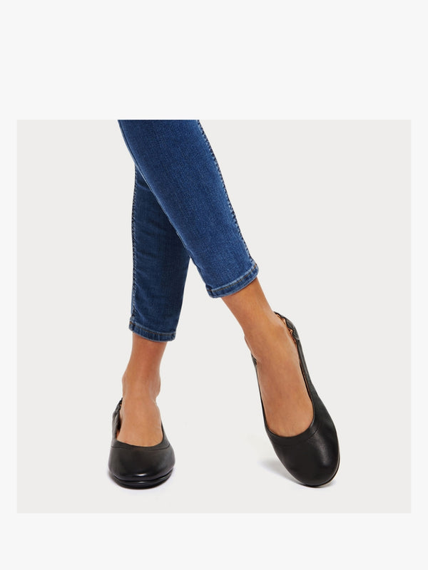 Allegro Black Soft Leather Ballet Pumps
