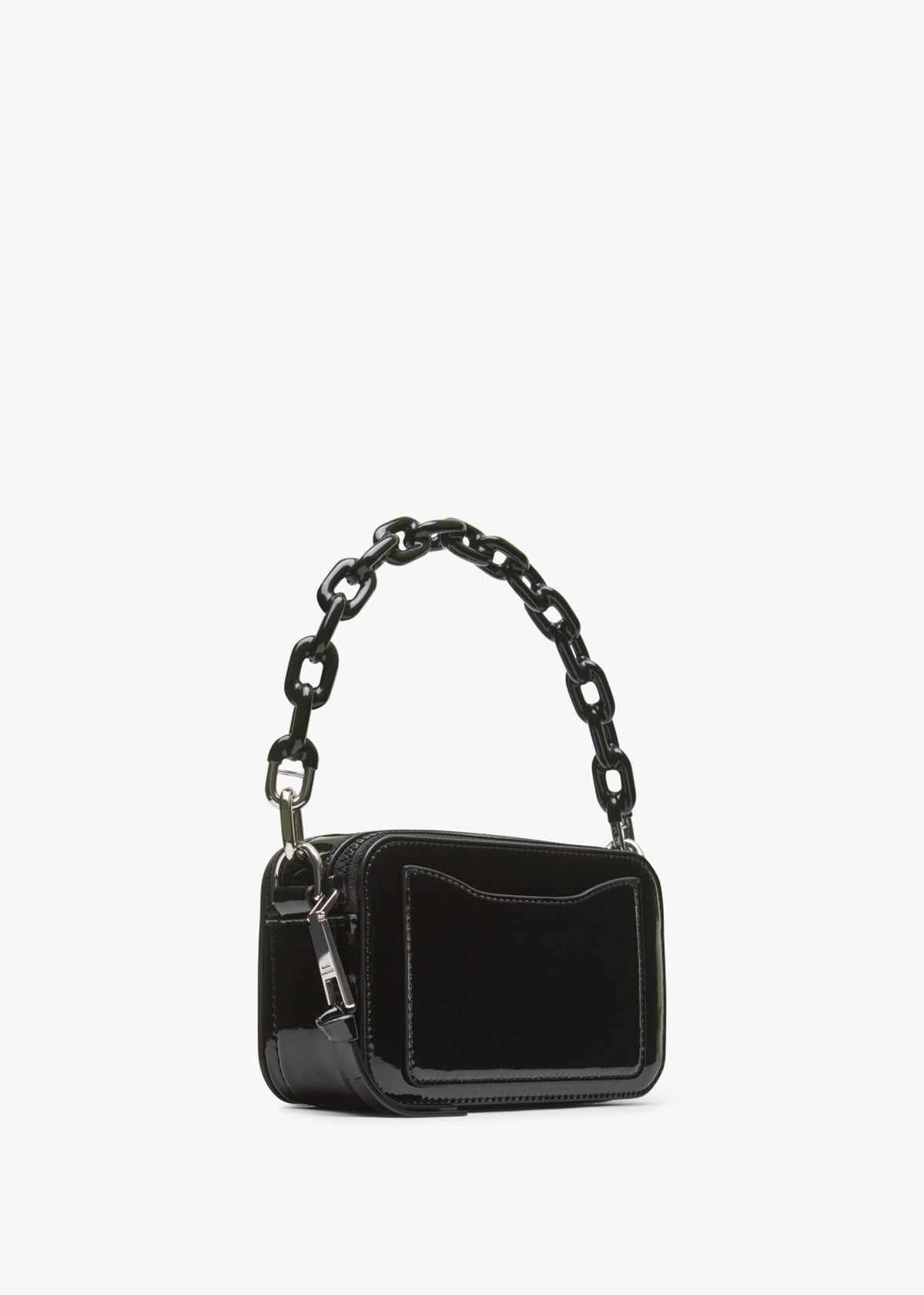 The Snapshot Black Patent Leather Camera Bag