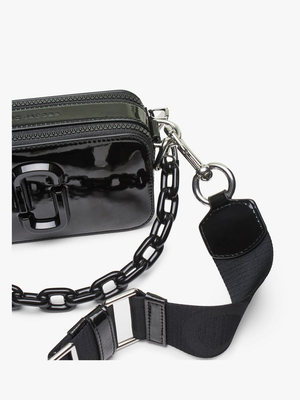 The Snapshot Black Patent Leather Camera Bag