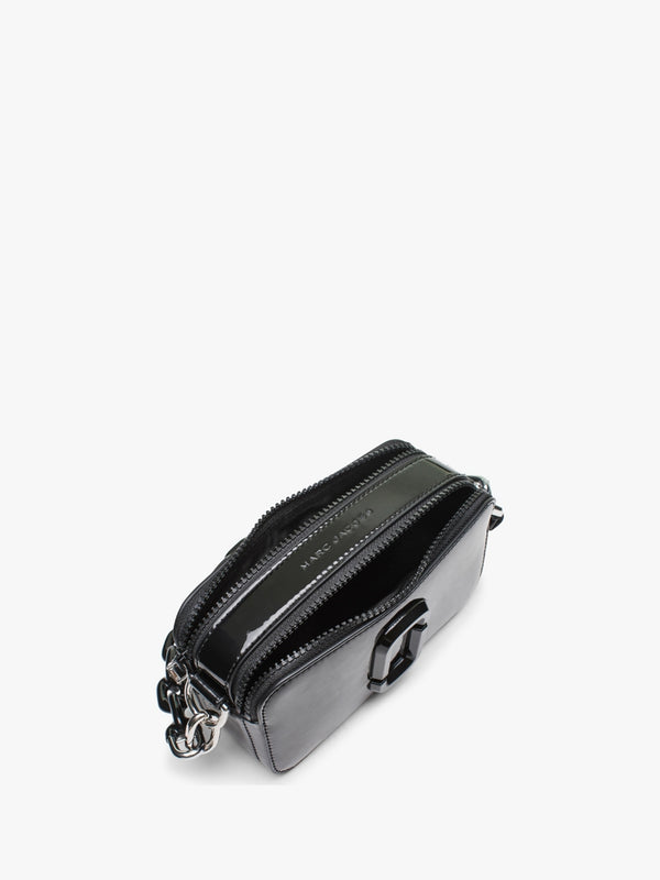 The Snapshot Black Patent Leather Camera Bag