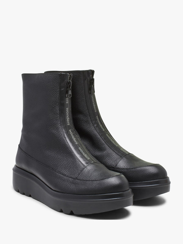 Black Leather Ankle Boots