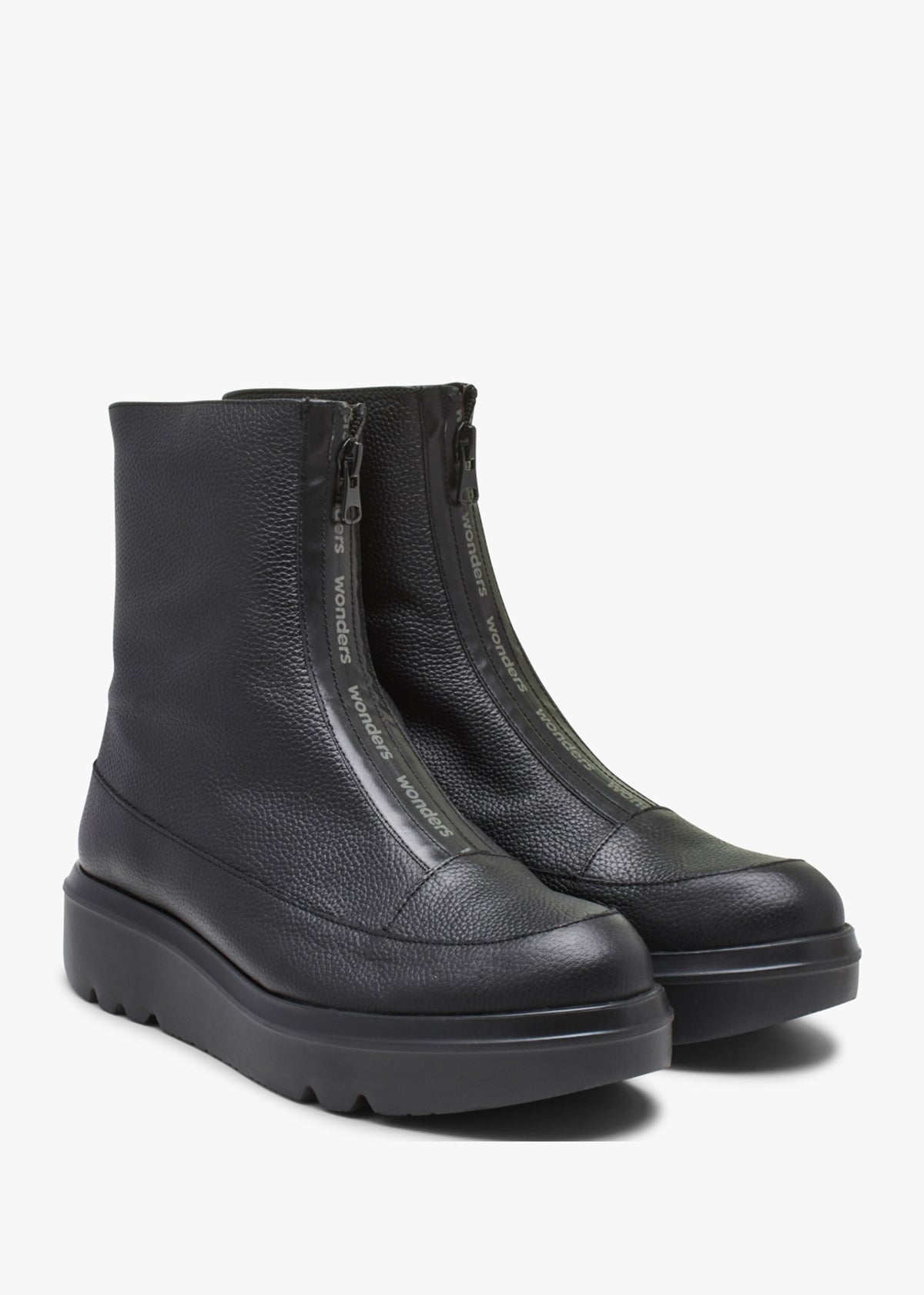 Black Leather Ankle Boots