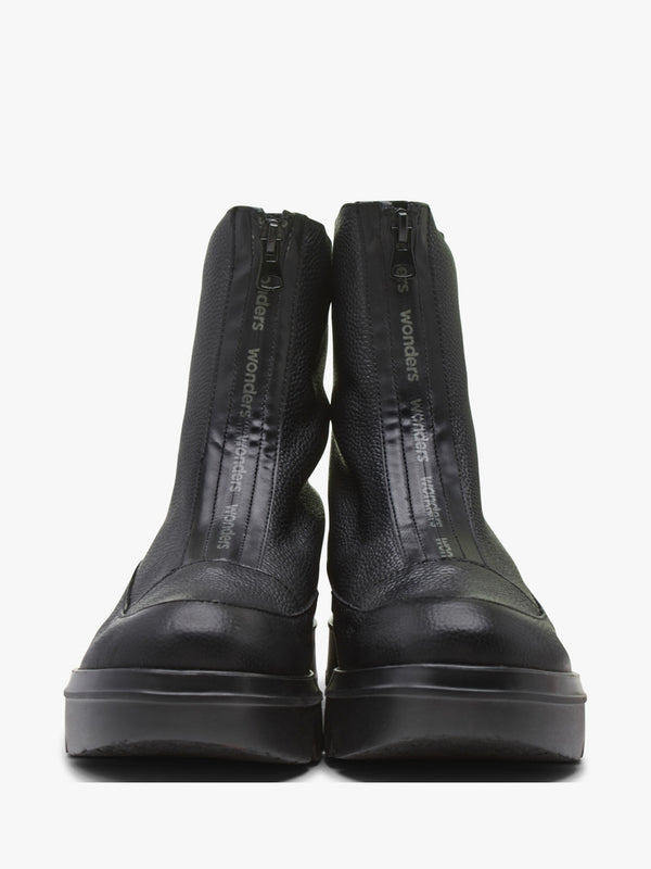 Black Leather Ankle Boots