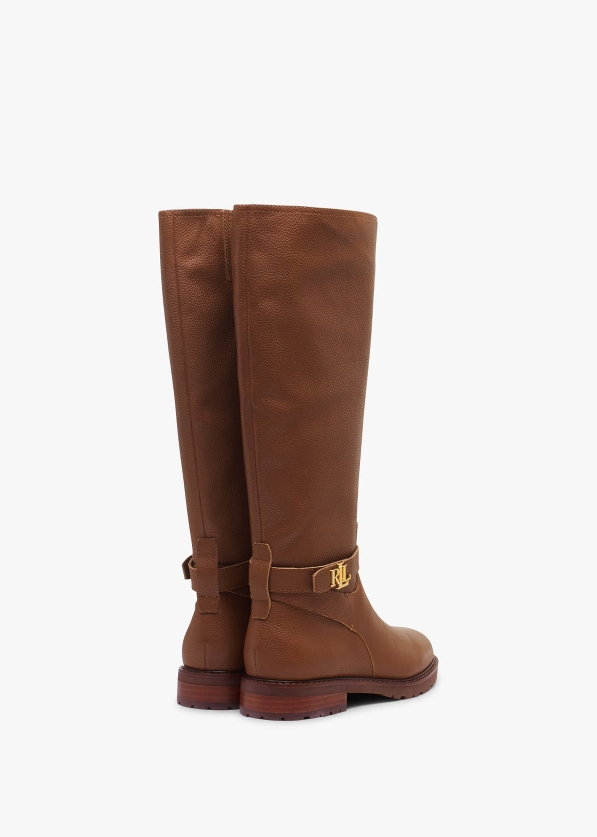 Hallee Polo Tan Leather Knee Boots